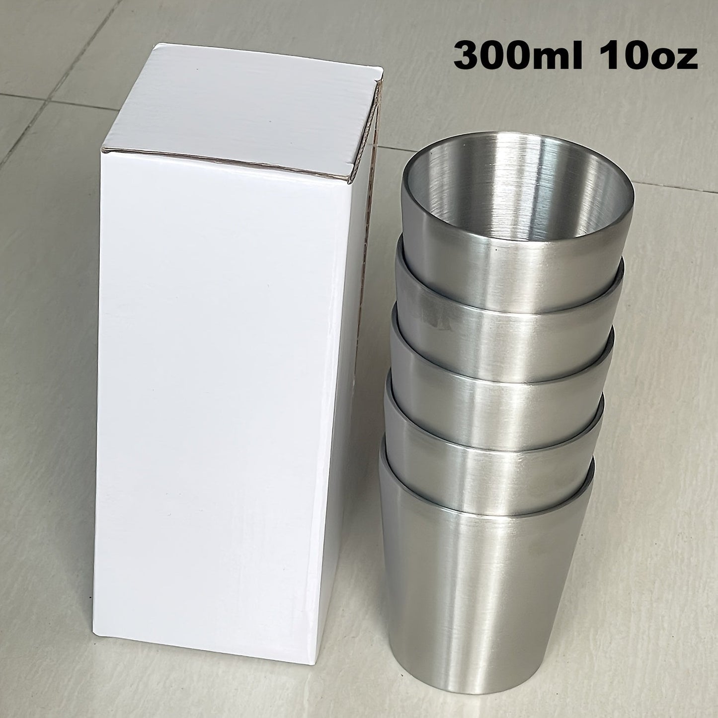 5pcs Stainless Steel Insulated Tumbler Cups 10oz - Durable & Stackable Metal Mugs for Hot & Cold Drinks