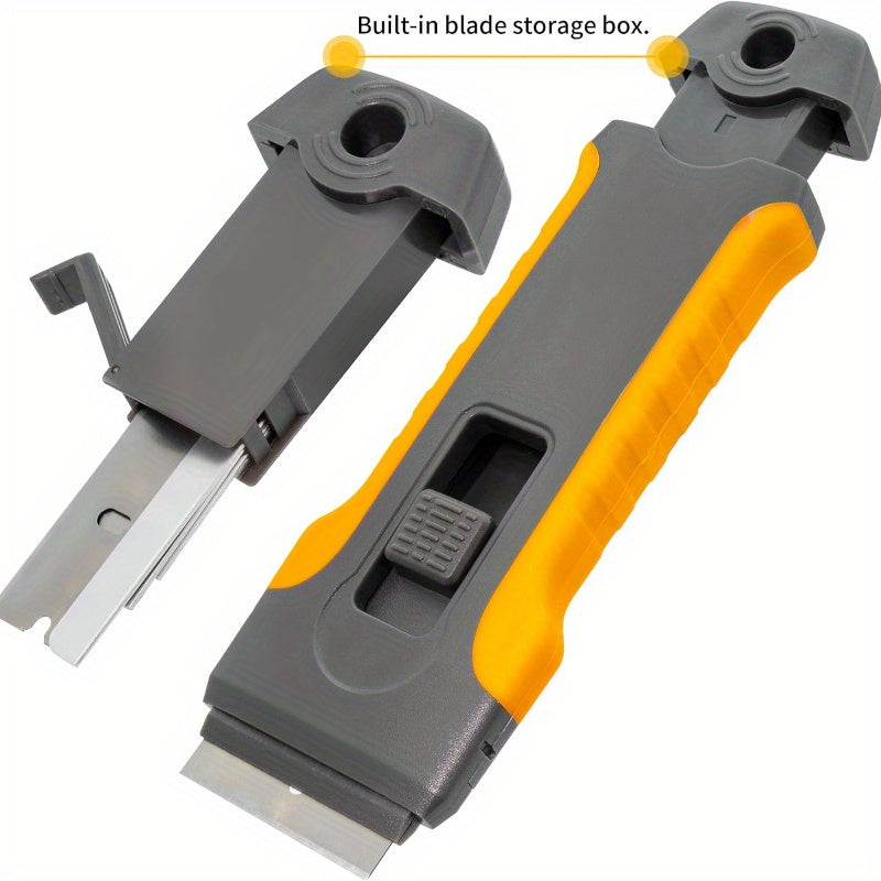 10-Blade Adhesive Removal Scraper Tool with Tail - Versatile Glass & Surface Cleaner