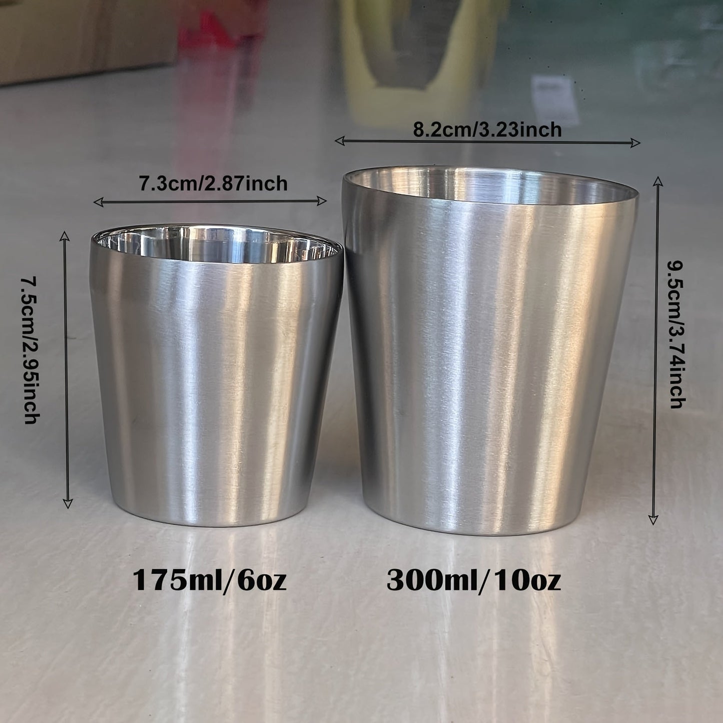 5pcs Stainless Steel Insulated Tumbler Cups 10oz - Durable & Stackable Metal Mugs for Hot & Cold Drinks