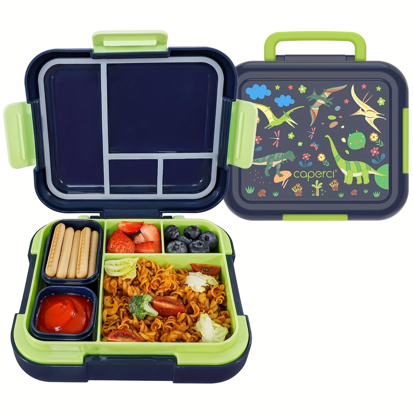Caperci Bento Box - Large 4.8 Cups, Leak-Proof Lunch Box with Modular Containers
