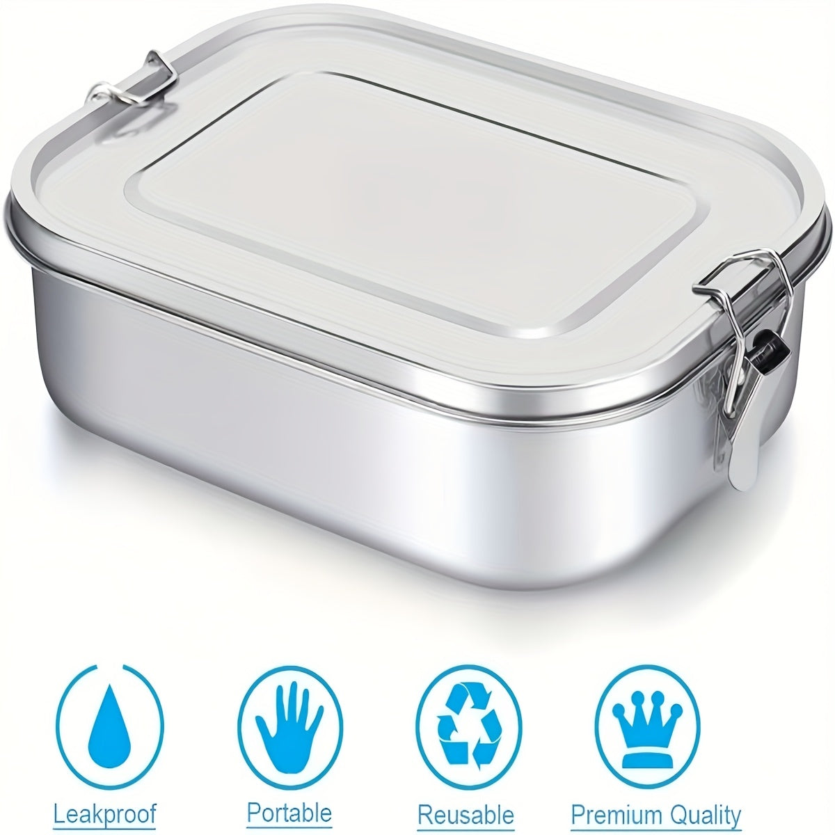 304 Stainless Steel Leak-Proof Lunch Box with Dividers - 1400ml/850ml, Oven & Refrigerator Safe