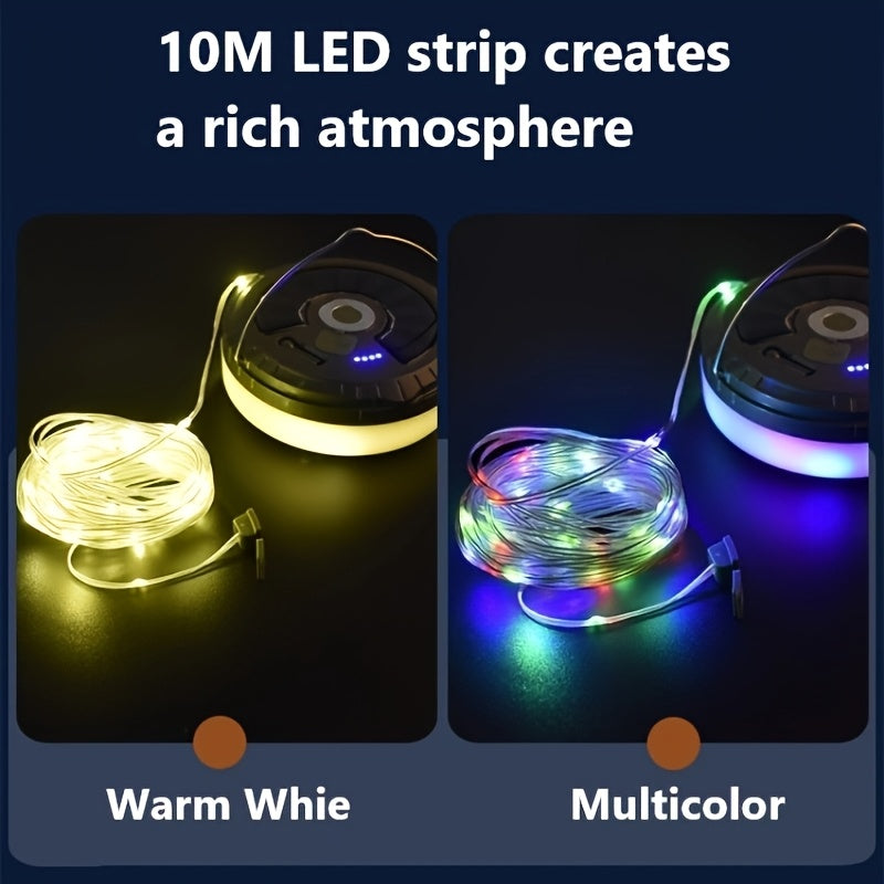 Solar Camping Light String - 10m, LED, Rechargeable, Outdoor Decor