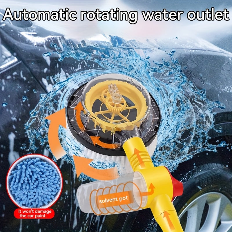 360° Rotating Car Wash Brush Kit with Soap Dispenser - Versatile Microfiber Cleaning for Vehicles, Yard, and Pets