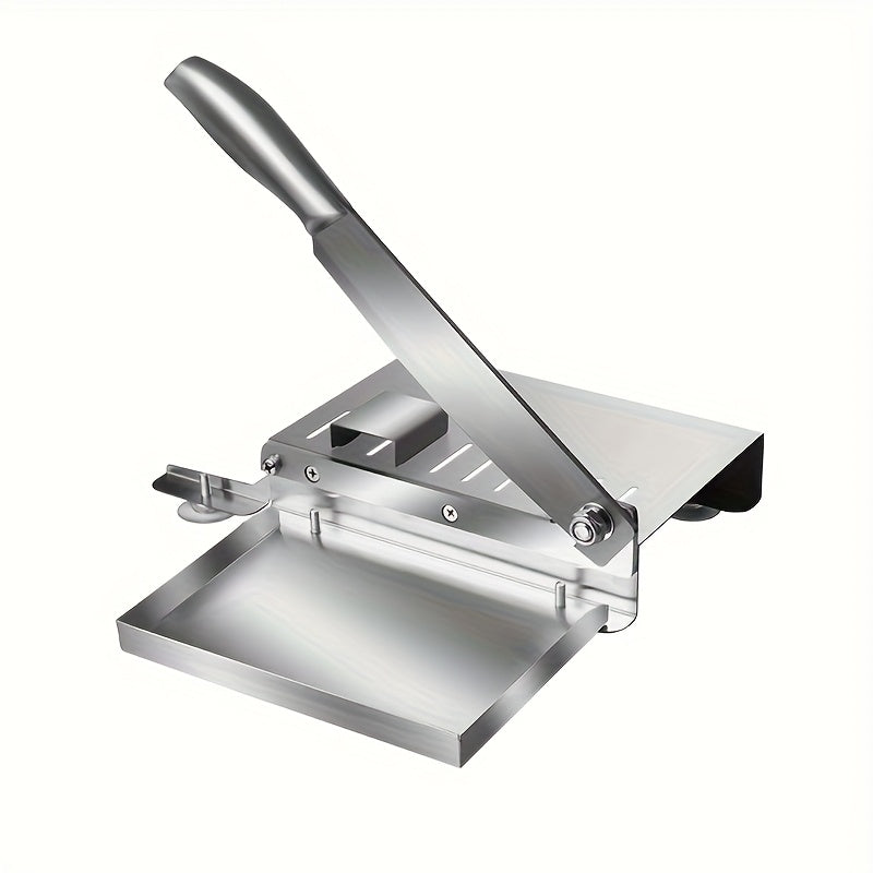 Easy-Clean Stainless Steel Manual Meat Slicer – Slice Frozen Beef, Vegetables & Bones Effortlessly | No Power Needed, Durable Kitchen Gadget