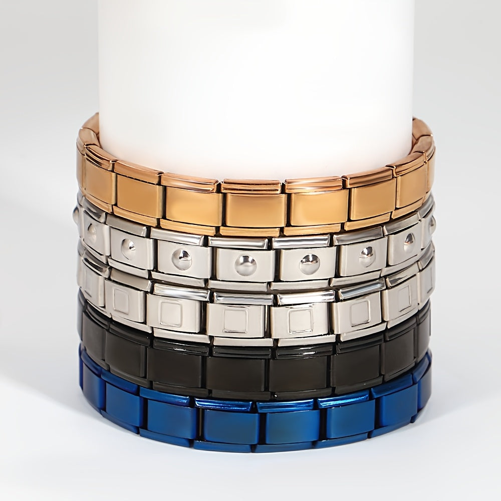 Stainless Steel Golden Elastic Bracelet - Perfect Valentine's Day Gift for Men & Women