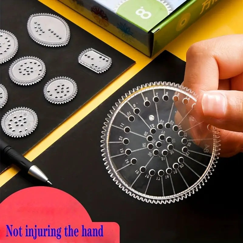 44pcs Creative Spirograph Ruler Kit - DIY Geometric Patterns Drawing Tool for Art Enthusiasts