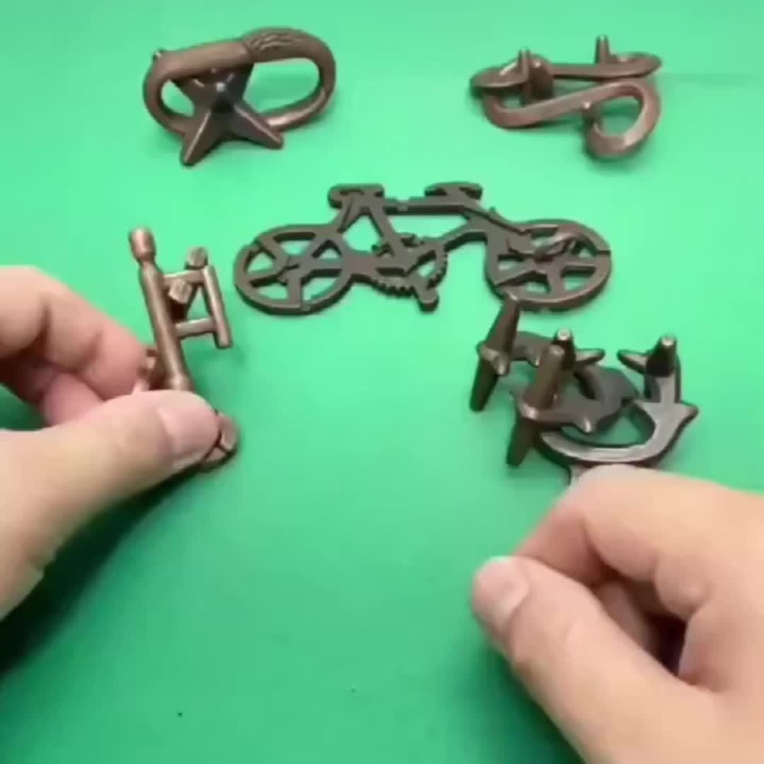 3pcs Metal Puzzle Set - Unlock Toy Brain Teasers for All Ages - Perfect for Gifts & Parties