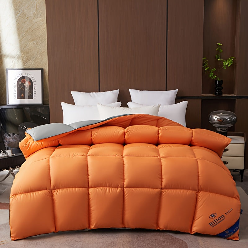 Hilton Style Double-Layered Quilt - Elegant All-Season Comfort with Soft Brushed Polyester in Light Blue