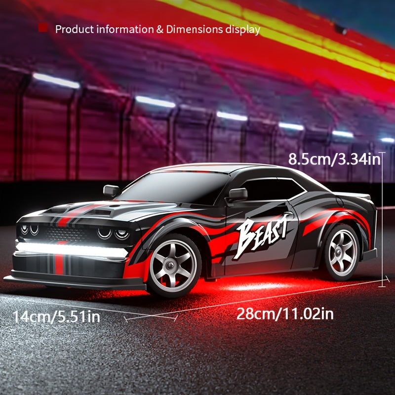 1:16 Scale Drift Car Toy with Remote Control, 2.4GHz, 25KM/H Speed, LED Lights - Perfect Gift for All Ages