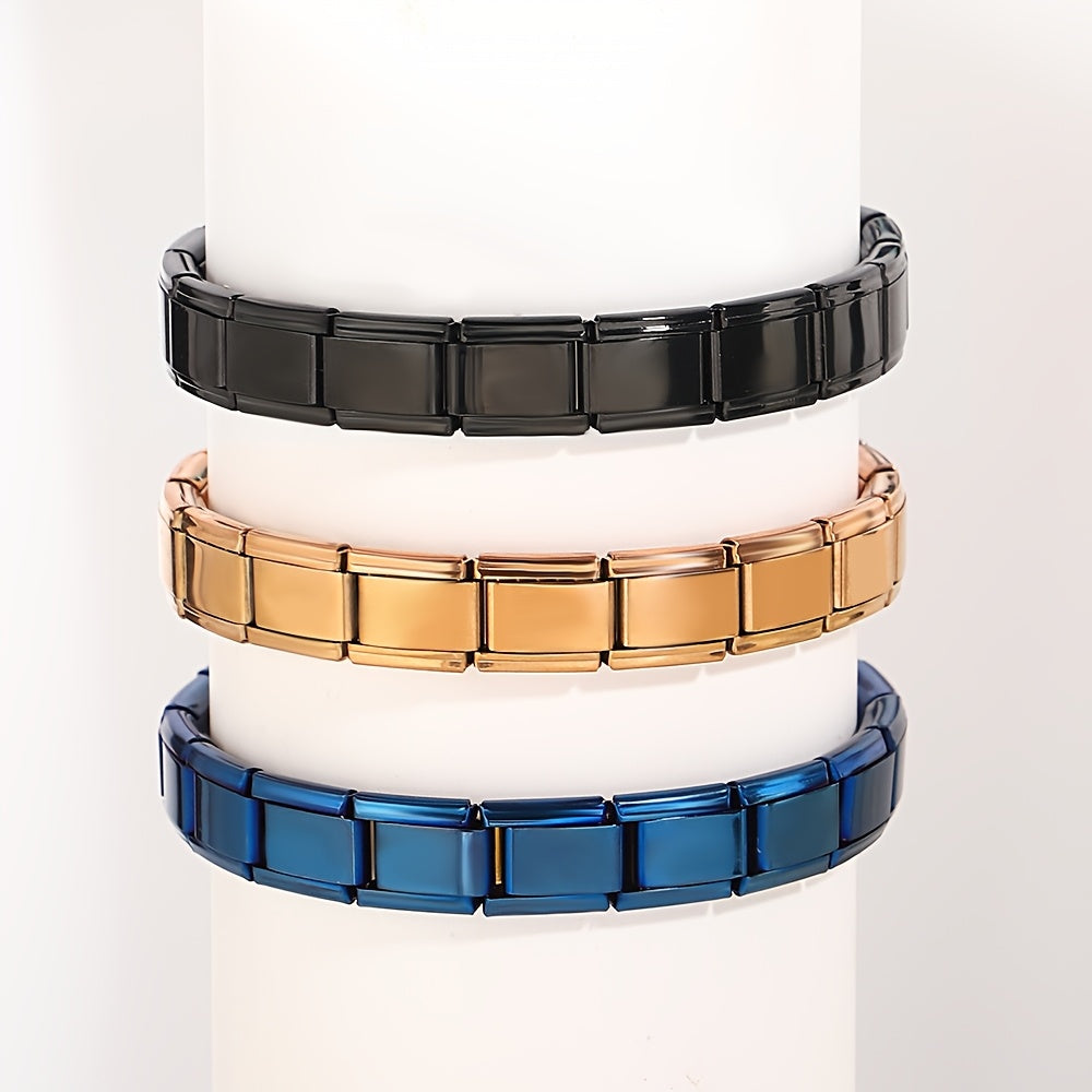 Stainless Steel Golden Elastic Bracelet - Perfect Valentine's Day Gift for Men & Women