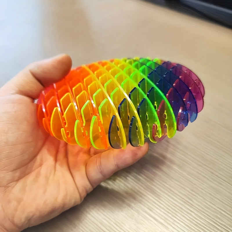 Colorful Stretchy Worm Fidget Toy - Vibrant Rainbow Colors for Relaxation and Focus