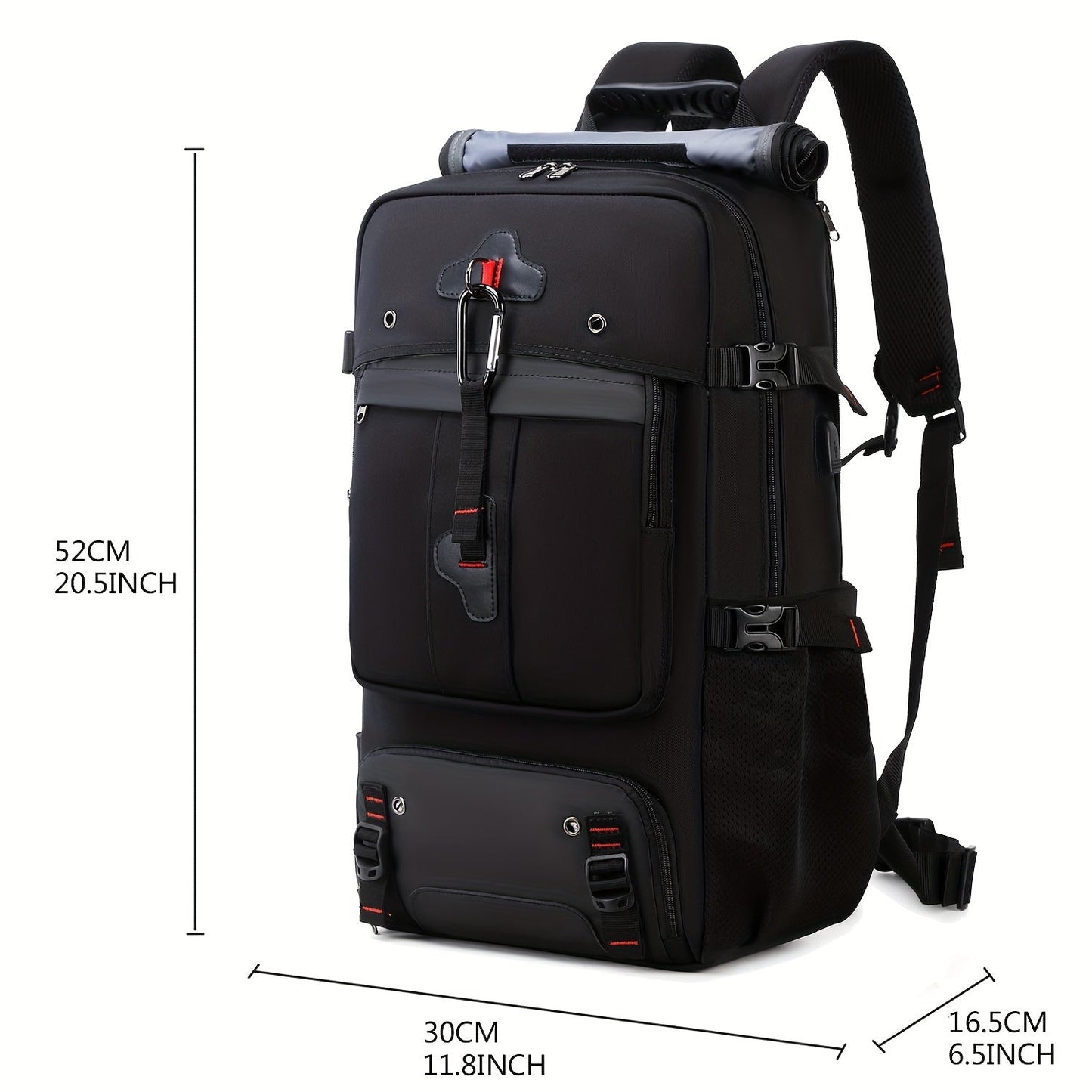 50L Large Capacity Hiking Backpack with Shoe Compartment - Convertible & Unisex
