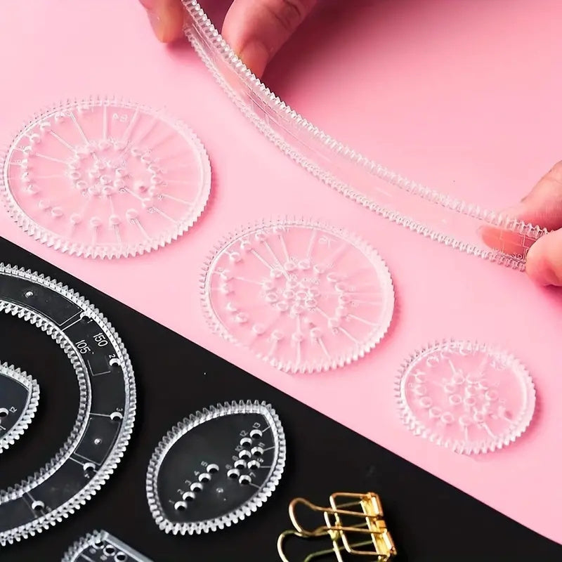 44pcs Creative Spirograph Ruler Kit - DIY Geometric Patterns Drawing Tool for Art Enthusiasts