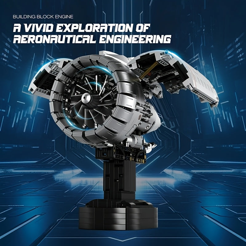 1813pcs Aeronautical Turbofan Engines Block Model - Perfect Gift for Christmas & Halloween