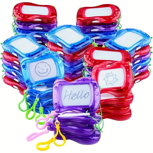 10pcs Mini Magnetic Drawing Boards with Pens & Keychains - Ideal for Party Favors & Classroom Rewards