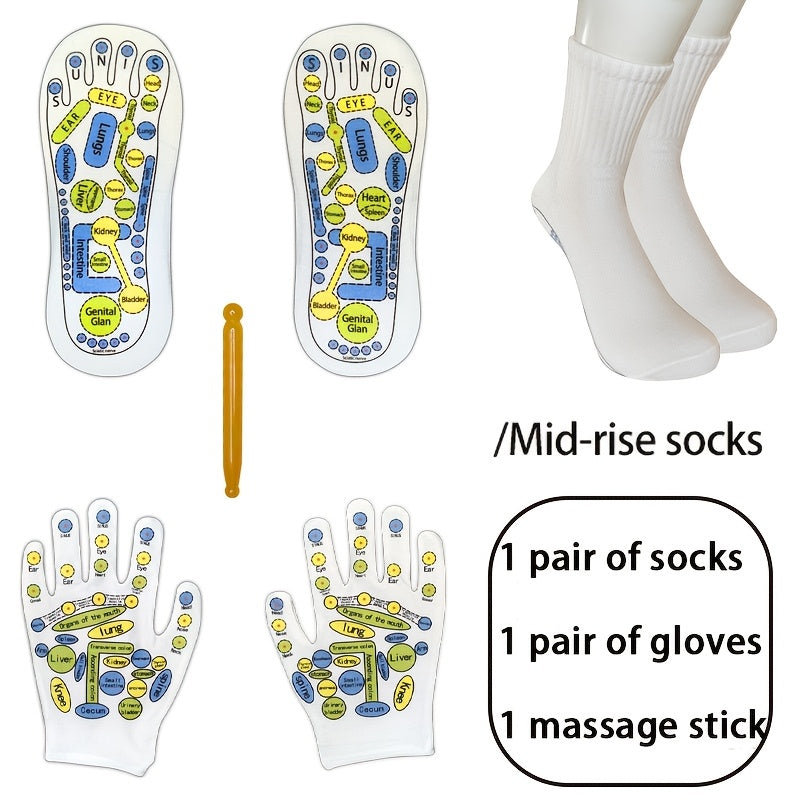 Acupressure Massage Socks with Trigger Point & Massage Tool - Perfect Reflexology Gift