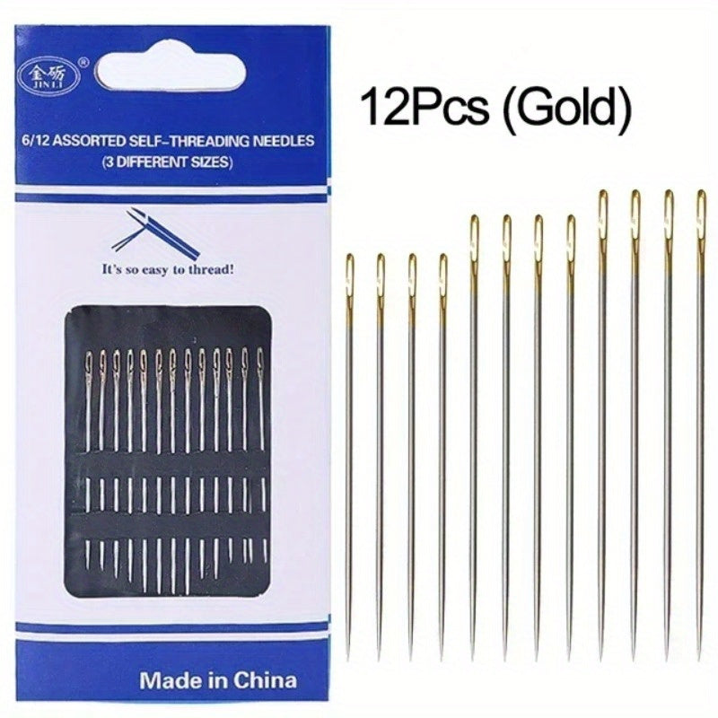 Heavy-Duty Sewing Needles - Easy Threading for Seniors & Arthritic Hands