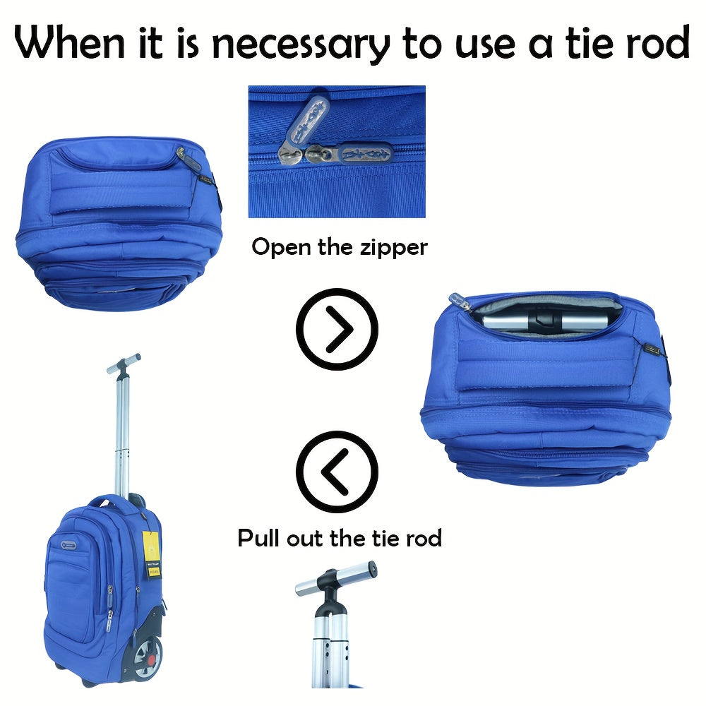 AODASI 20-Inch Rolling Backpack - Large Capacity, Fits 16-Inch Laptop, Durable Travel Bag