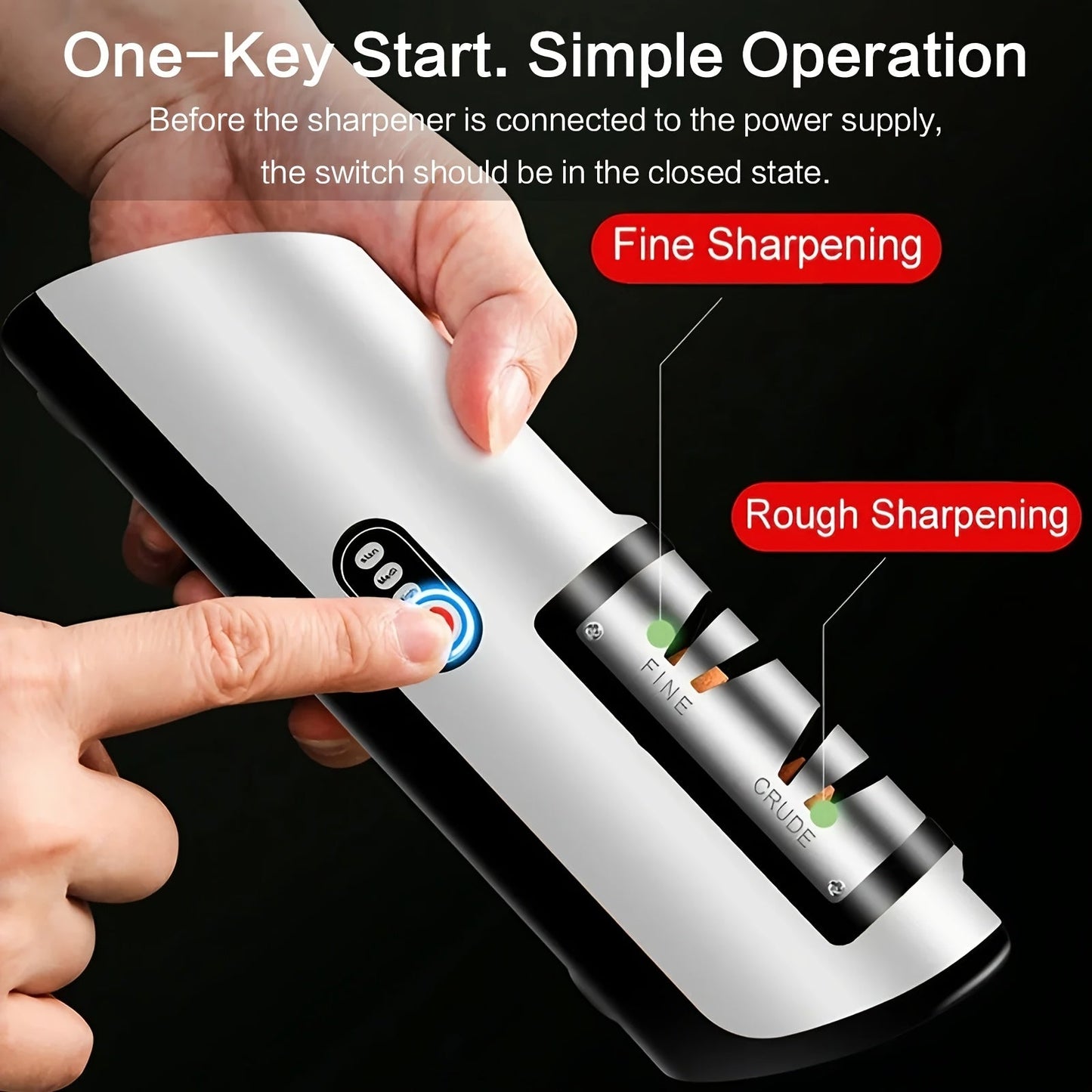 Professional 2-Stage Electric Knife Sharpener - Quick Sharpening & Polishing