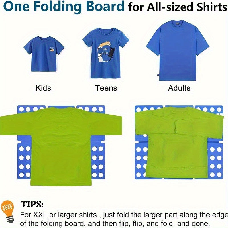 2025 Adjustable Plastic Clothes Folding Board - Efficient Laundry Organizer, 5 Colors, Perfect for Mother's Day