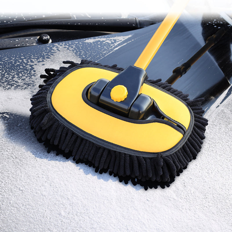 Telescoping Car Cleaning Brush with Microfiber Chenille - Adjustable Long Handle
