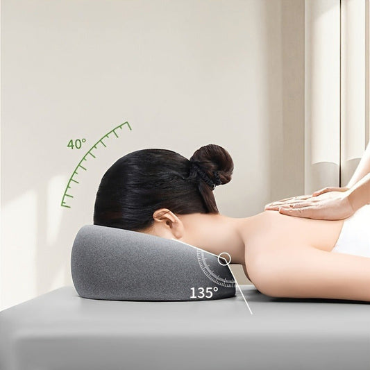 Comfortable Grey U-Shaped Facial Pillow for Spa & Salon - Washable & Easy Storage