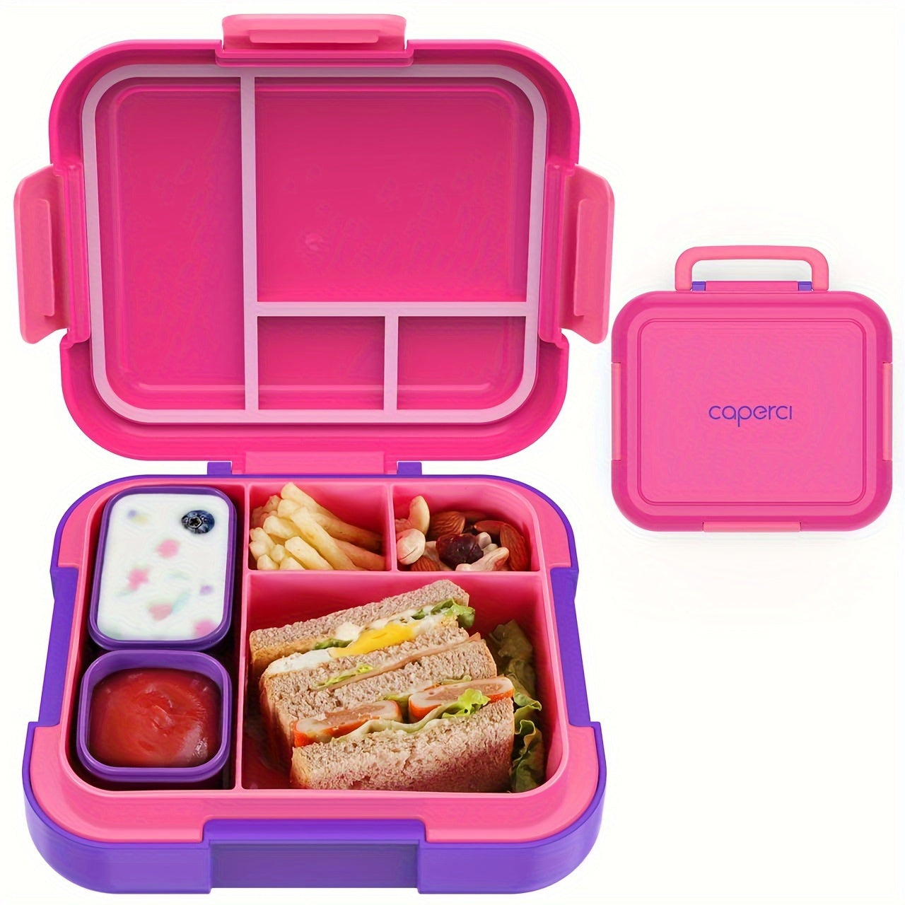 Caperci Bento Box - Large 4.8 Cups, Leak-Proof Lunch Box with Modular Containers