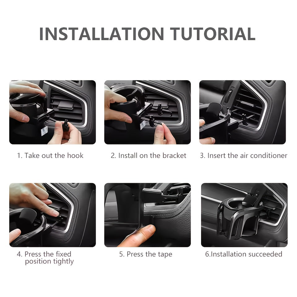 Universal 2-in-1 Car Air Vent Cup Holder & Phone Mount for Smartphones and Drinks