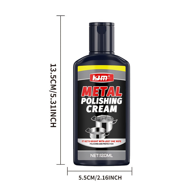 KJM Metal Polishing Cream - No Residue Formula for a Brilliant Shine on All Metals | 120ml
