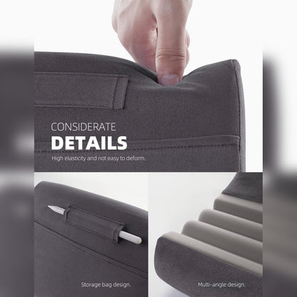 Versatile Tablet Pillow Stand with Adjustable Angles and Stylus Pocket