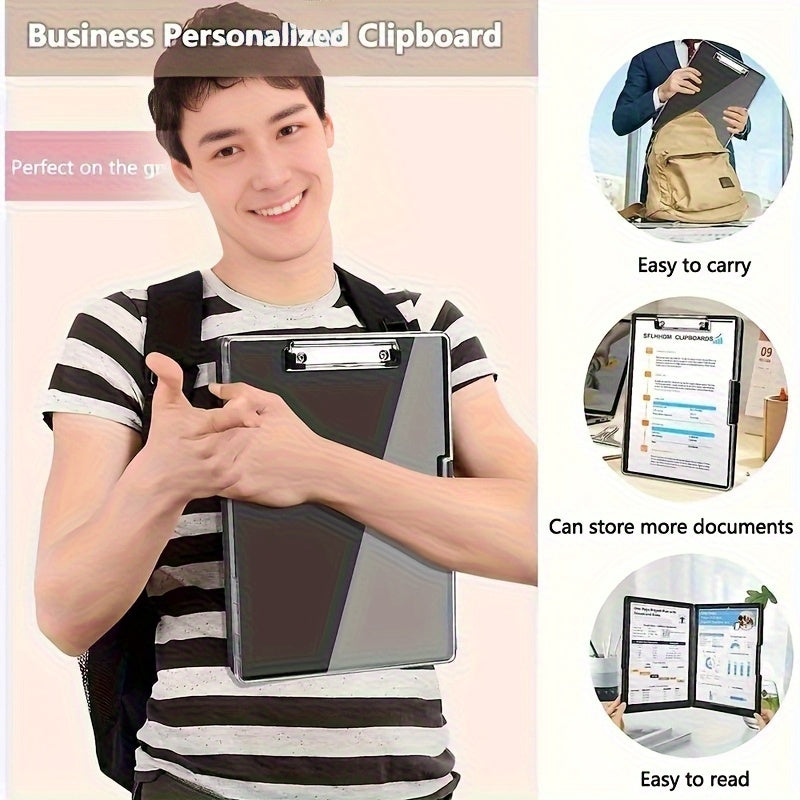 Heavy-Duty Plastic Coach Clipboard with Pen Holder & Dry Erase Surface - Large Capacity, Waterproof Design for Sports & Office