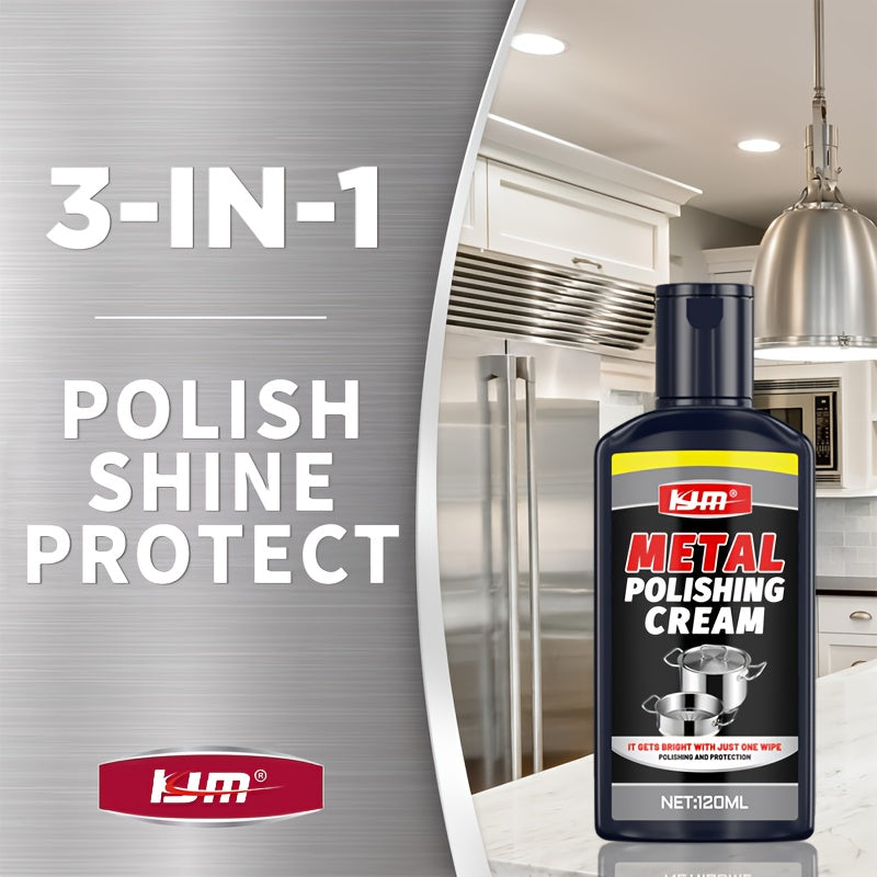KJM Metal Polishing Cream - No Residue Formula for a Brilliant Shine on All Metals | 120ml