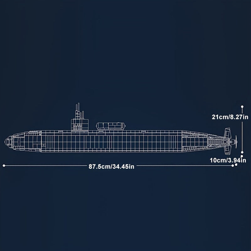 2988pcs Los Angeles-class Nuclear Submarine Block Set | Ideal for Christmas & Halloween Gifts