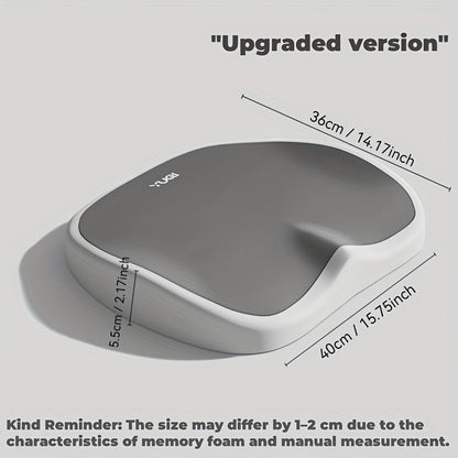 10-Hour Ergonomic Memory Foam Office Chair Cushion - Adjustable Support