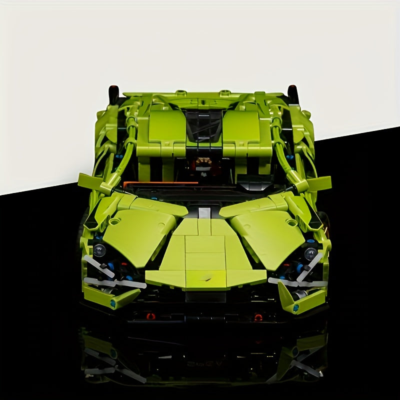 3300+ Piece Green Super Sports Car Building Block Kit - Perfect for Christmas & Birthday Gifts