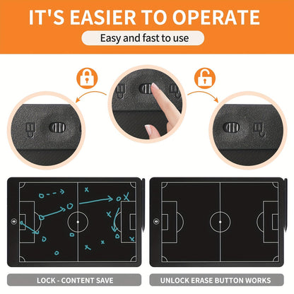 16-Inch Electronic Coach Tablet for Soccer & Basketball - Dual-Sided Field Layout