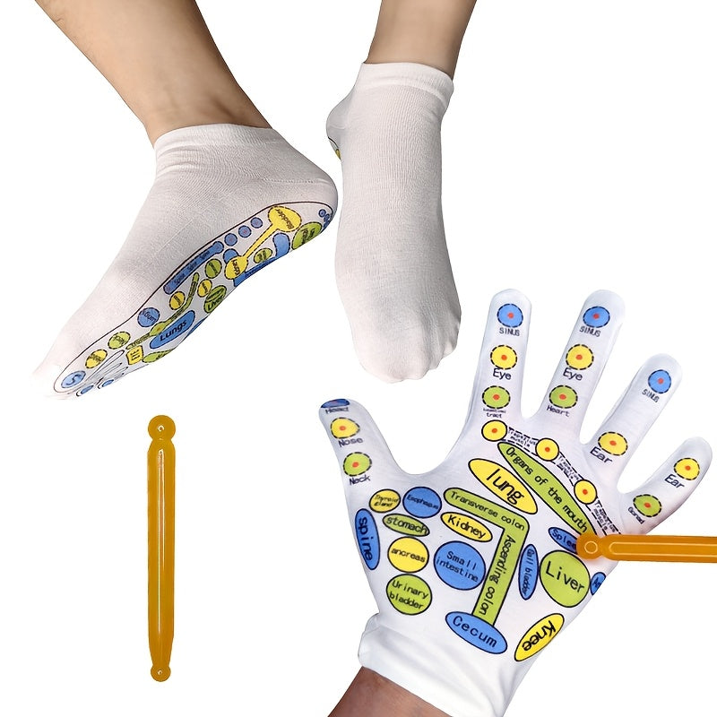 Acupressure Massage Socks with Trigger Point & Massage Tool - Perfect Reflexology Gift