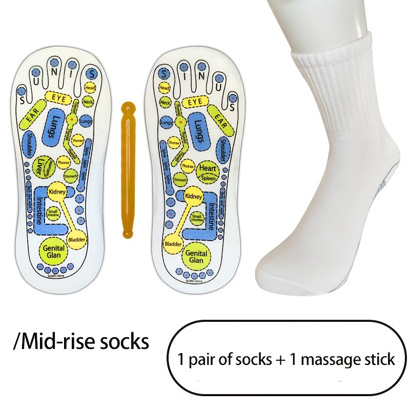 Acupressure Massage Socks with Trigger Point & Massage Tool - Perfect Reflexology Gift