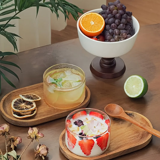 4-Pack 6.4oz High Borosilicate Glass Dessert Bowls - Microwave & Dishwasher Safe