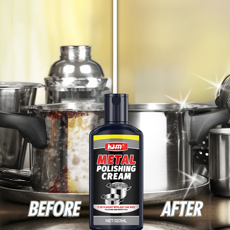 KJM Metal Polishing Cream - No Residue Formula for a Brilliant Shine on All Metals | 120ml