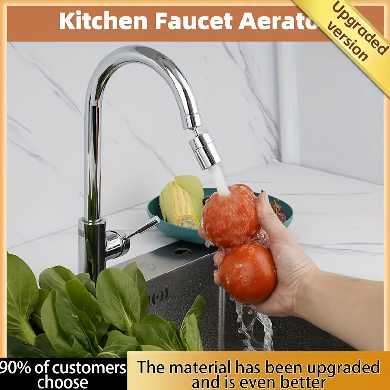 360° Rotating Splash-Free Faucet - Chrome Finish, Dual Flow Modes, Extended Sprayer, Foam Option for Kitchen & Bathroom Sinks