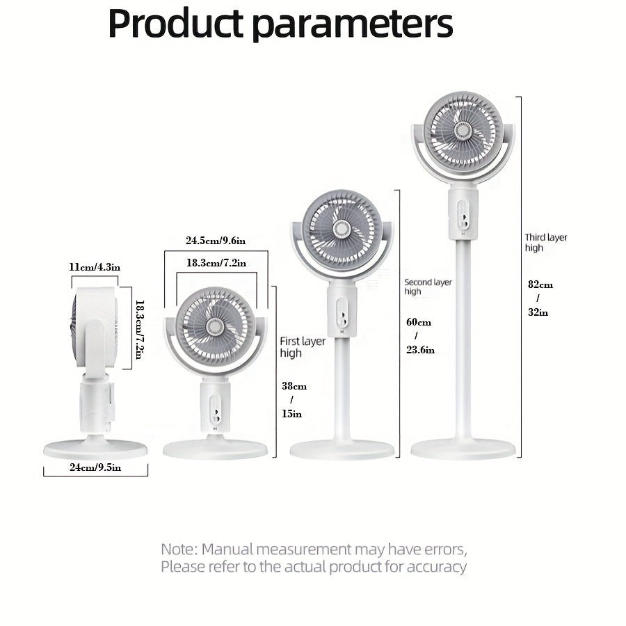 Adjustable High-Low Fan with Aromatherapy, Mosquito Proof, 5-Speed, USB Charging