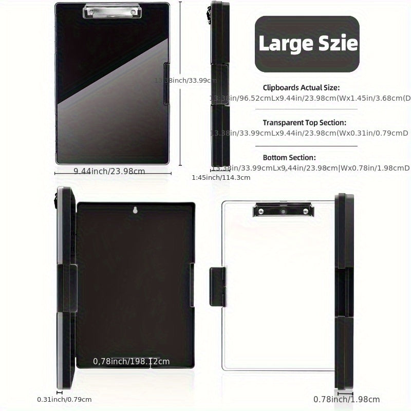 Heavy-Duty Plastic Coach Clipboard with Pen Holder & Dry Erase Surface - Large Capacity, Waterproof Design for Sports & Office