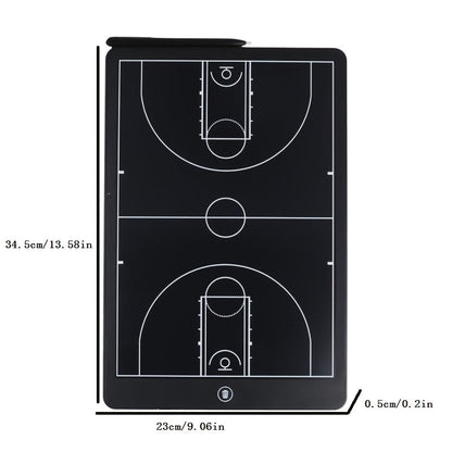 16-Inch Electronic Coach Tablet for Soccer & Basketball - Dual-Sided Field Layout