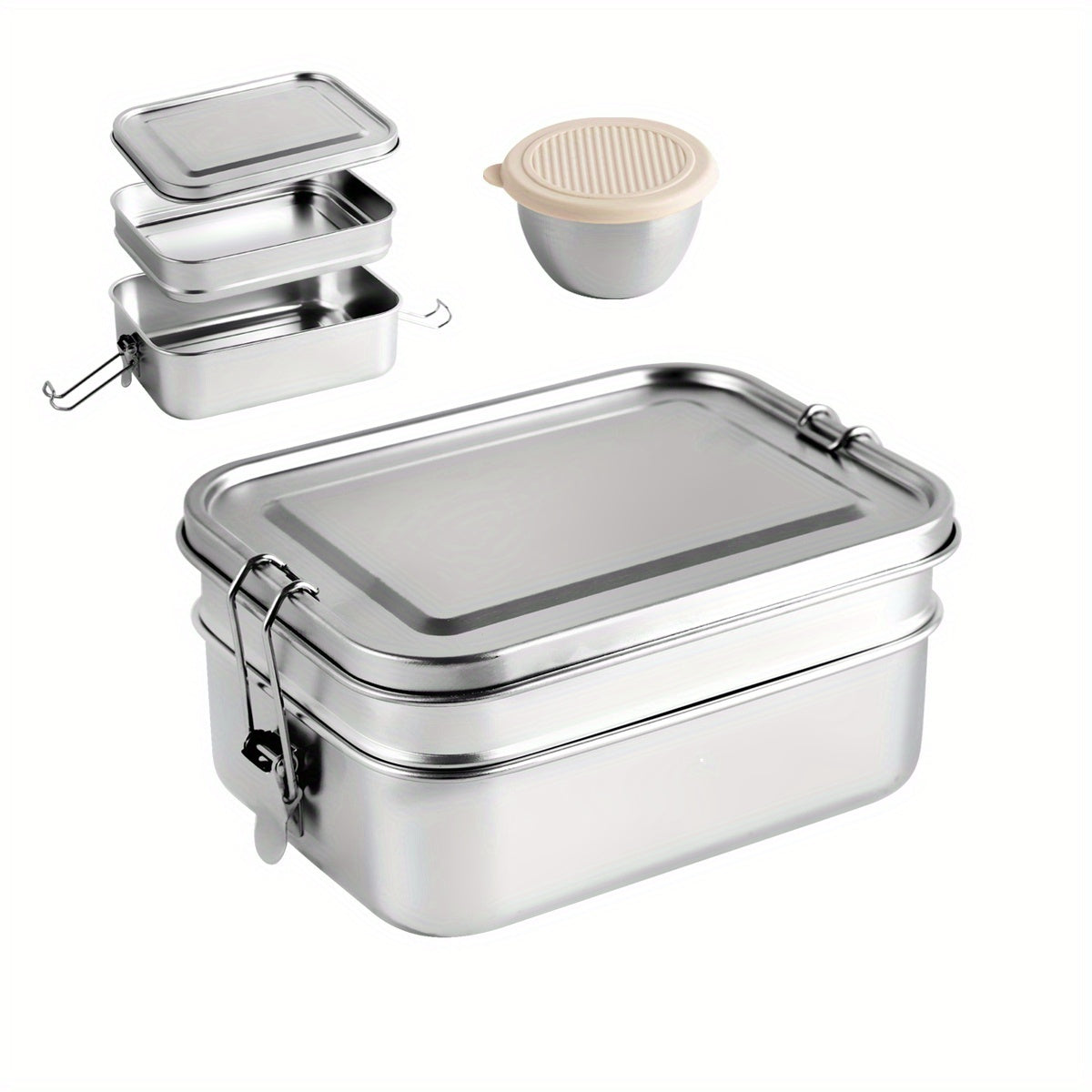 Upgraded SUS304 Stainless Steel Insulated Lunch Box with Snack Container - Leak-Proof & Dishwasher Safe