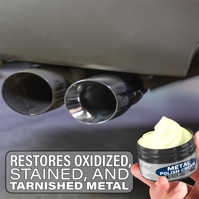 KJM Multi-Purpose Metal Polish & Repair Cream - Scratch Remover & Oxidation Protector for Chrome, Stainless Steel, Aluminum - Auto Detailing