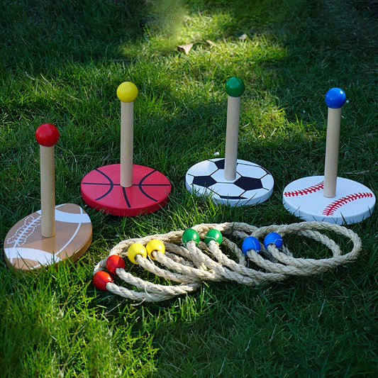 12pcs Hemp Rope Tossing Toy Game for Kids - Outdoor Party Sports Fun