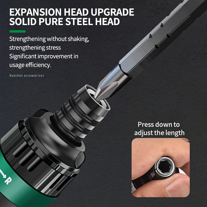 Versatile T-Handle Ratchet Screwdriver with Strong Magnetic Head for Home Repairs & DIY