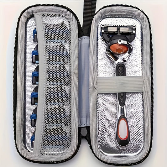 Vintage Razor Storage Bag - EVA Hard Shell & Polyester, Perfect for Shaver Organization