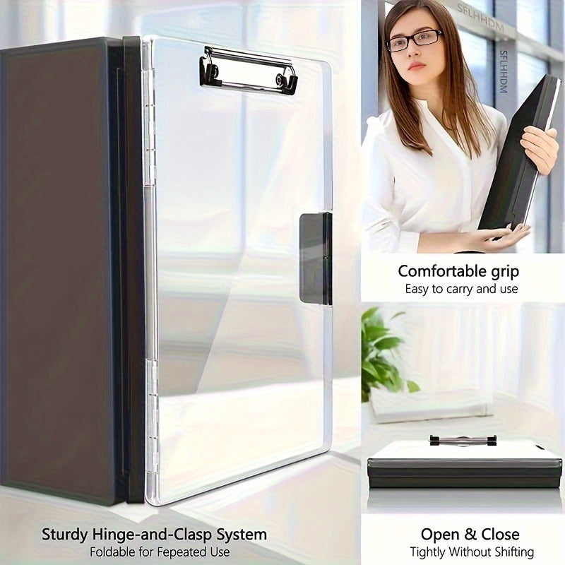 Heavy-Duty Plastic Coach Clipboard with Pen Holder & Dry Erase Surface - Large Capacity, Waterproof Design for Sports & Office